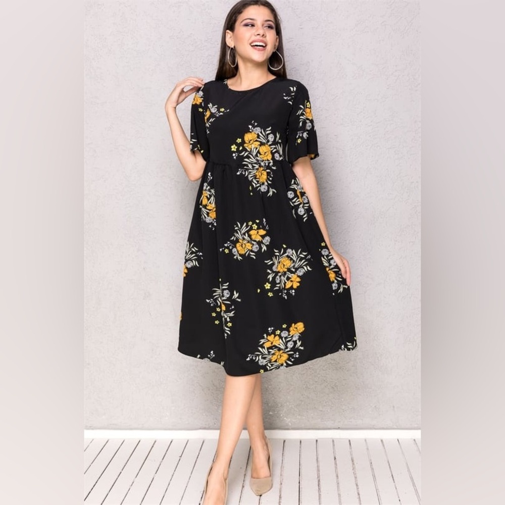 NWOT ZARA 🌼 Floral Midi Dress Sz M - Picture 15 of 16